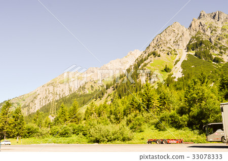 View of a valley and green hills View of a valley and green hills 33078333