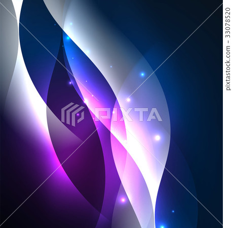 Illuminated neon waves 33078520