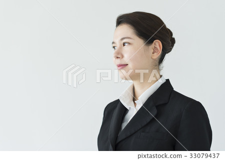 Business woman formal white wall 33079437