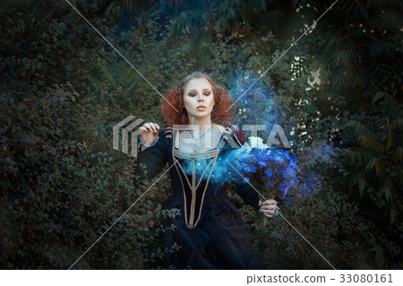 Girl with a magic wand. 33080161