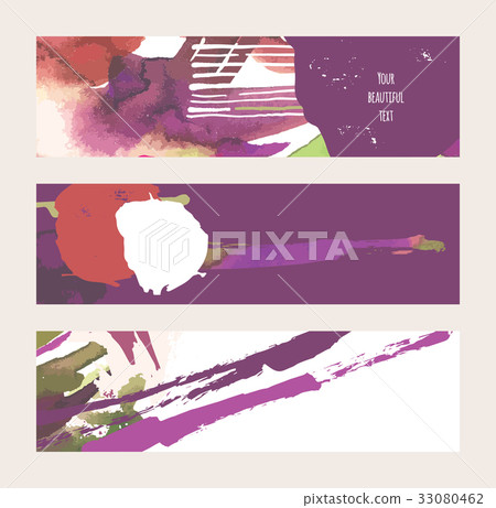 Vector set with bright horizontal banners Vector set with bright horizontal banners 33080462