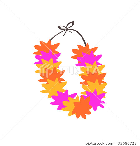 Colorful necklace, lei with bright colorful 33080725