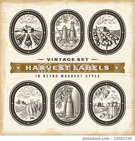 Vintage Harvest Labels Set Vintage Harvest Labels Set 33082530