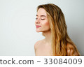 Smiling Blonde Woman Profile Portrait 33084009