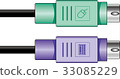 PS2 ps/2 cables for mouse and keyboard. vectors 33085229