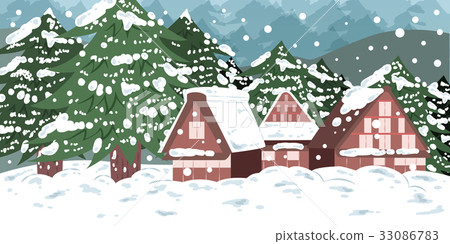 cute cartoon gassho zukuri 33086783