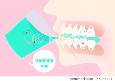 tooth with mouthwash tooth with mouthwash 33086795