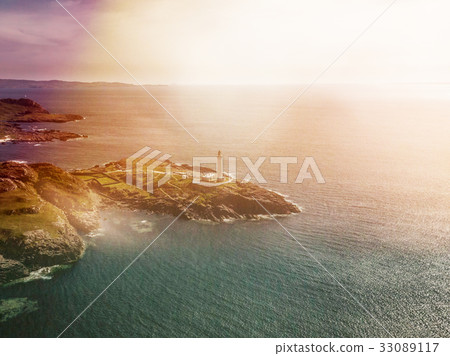 Stunning aerial shot of Ardnamurchan Point, Great 33089117
