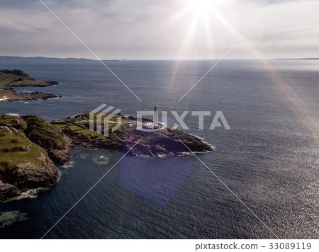 Stunning aerial shot of Ardnamurchan Point, Great 33089119