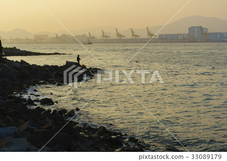 海灘，釣魚者，光陽工廠，光陽，全南 33089179