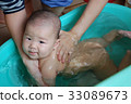 Baby bathing, Taiwanese girl 33089673