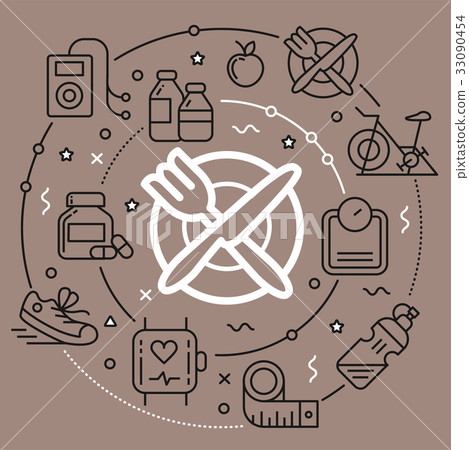 Line circle flat illustration fitness sport 33090454