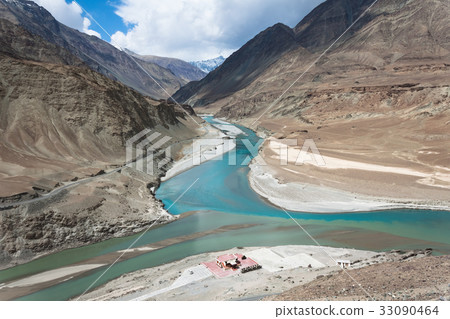Zanskar and Indus rivers in Leh, Ladakh, India Zanskar and Indus rivers in Leh, Ladakh, India 33090464