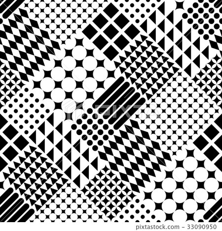 Seamless Circle, Square and Triangle Pattern Seamless Circle, Square and Triangle Pattern 33090950