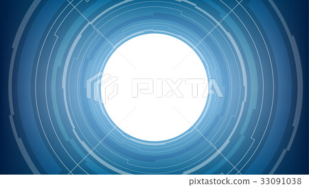 Abstract White Circle Technology Blue Background - Stock Illustration ...