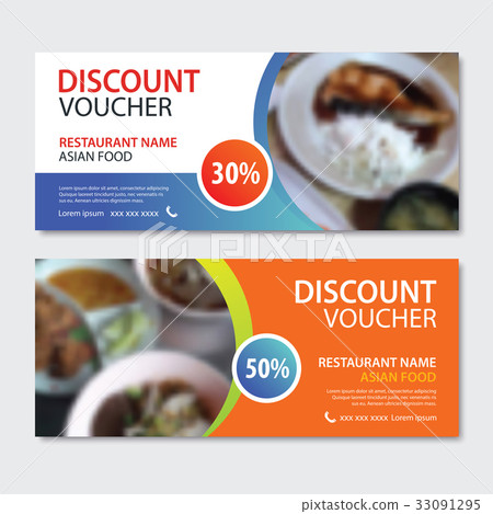 Discount voucher asian food template design. Discount voucher asian food template design. 33091295