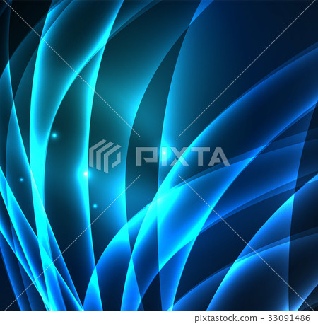Energy lines, glowing waves in the dark, vector Energy lines, glowing waves in the dark, vector 33091486