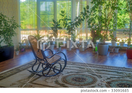 Luxury light interior of sitting room 33091685