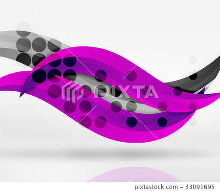 Vector colorful wave lines in white and grey 3d Vector colorful wave lines in white and grey 3d 33091695
