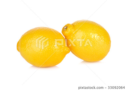 whole fresh lemon on white background 33092064