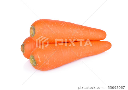 whole fresh carrot on white background whole fresh carrot on white background 33092067