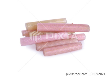 portion cut lotus stem for cooking on white portion cut lotus stem for cooking on white 33092071