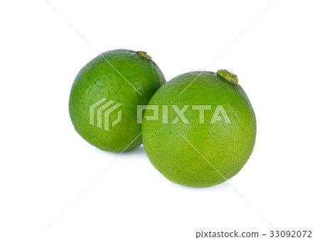 whole fresh lime on white background whole fresh lime on white background 33092072