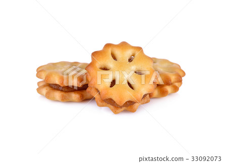 pineapple biscuit on white background pineapple biscuit on white background 33092073