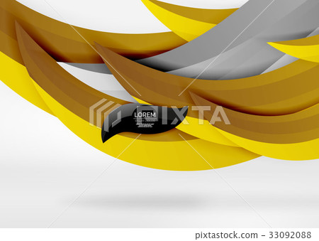 Vector colorful wave lines in white and grey 3d 33092088