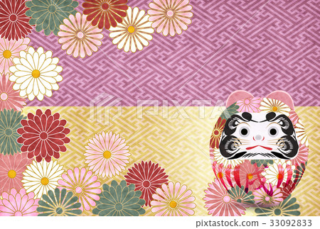 戌 菊 New Year's card background 戌 菊 New Year's card background 33092833