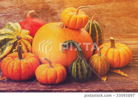 pumpkin on table pumpkin on table 33093897