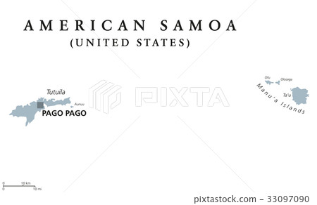 American Samoa political map 33097090