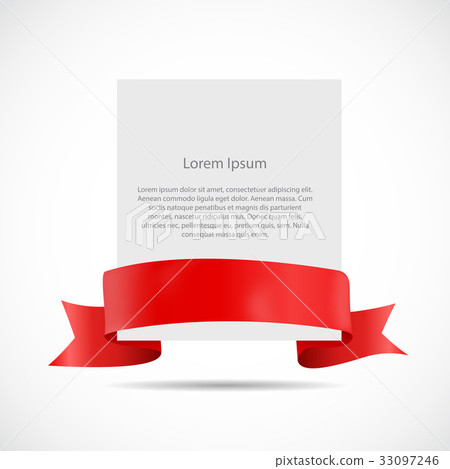 White Blank Card Template with Ribbon. Vector - Stock Illustration ...