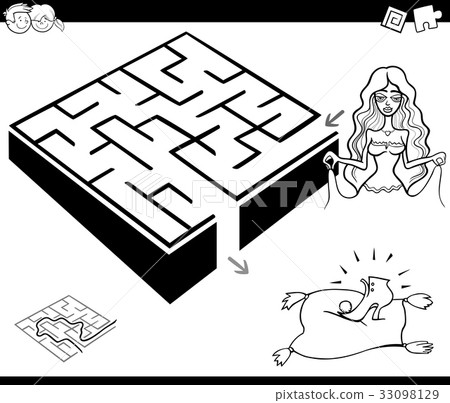 maze activity game with cinderella 33098129