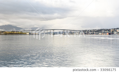 view of bridge in Tromso city, Norway 33098175