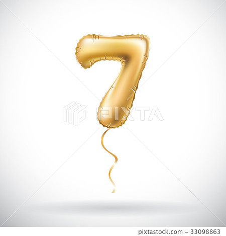 vector Golden number 7 seven metallic balloon vector Golden number 7 seven metallic balloon 33098863