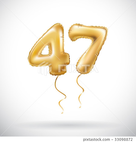 Golden number 47 forty seven metallic balloon Golden number 47 forty seven metallic balloon 33098872