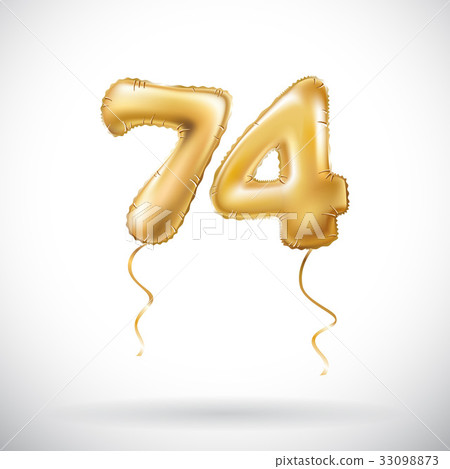 Golden number 74 seventy four metallic balloon 33098873