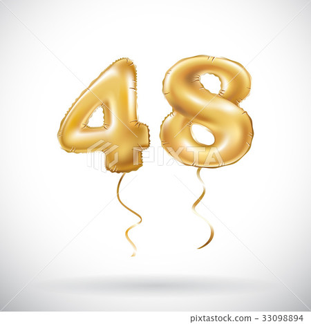 Golden number 48 forty eight metallic balloon 33098894