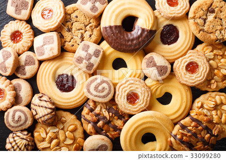 Beautiful cookies assorted close-up. background 33099280