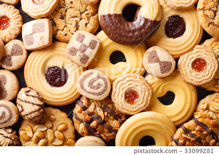 Background of cookies assorted close-up Background of cookies assorted close-up 33099281