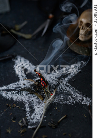Sinister ritual of Black magic. Halloween concept. 33099931