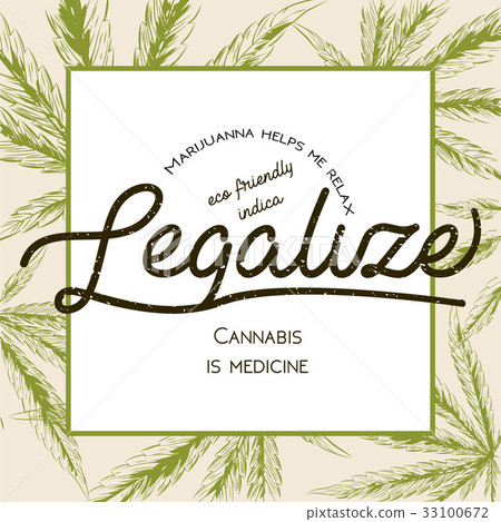 Legalize marijuana weed cannabis green leaf poster 33100672