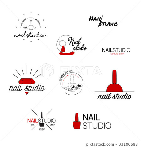 Nail studio vector icon. Beauty labels. Greeting 33100688