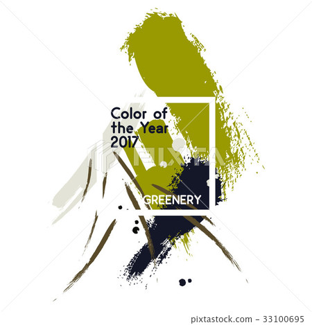 Set of green color brush strokes and texture in Set of green color brush strokes and texture in 33100695