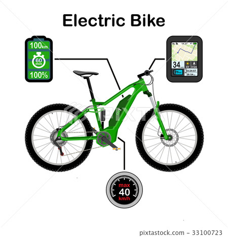 Electric bike vector illustration isolated on 33100723