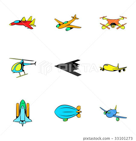 Air icons set, cartoon style 33101273
