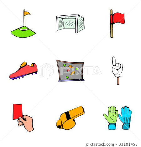 Football icons set, cartoon style Football icons set, cartoon style 33101455