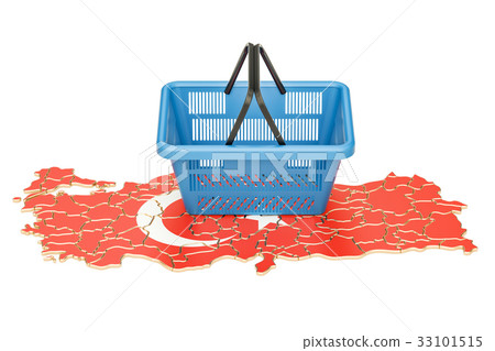 Shopping basket on Turkish map, market basket Shopping basket on Turkish map, market basket 33101515