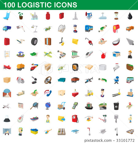 100 logistic set, cartoon style 100 logistic set, cartoon style 33101772